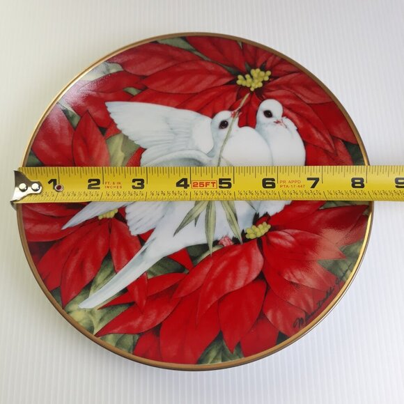 Franklin Mint American Lung Society Christmas Dove Fine Porcelain Plate Holiday - Picture 6 of 6